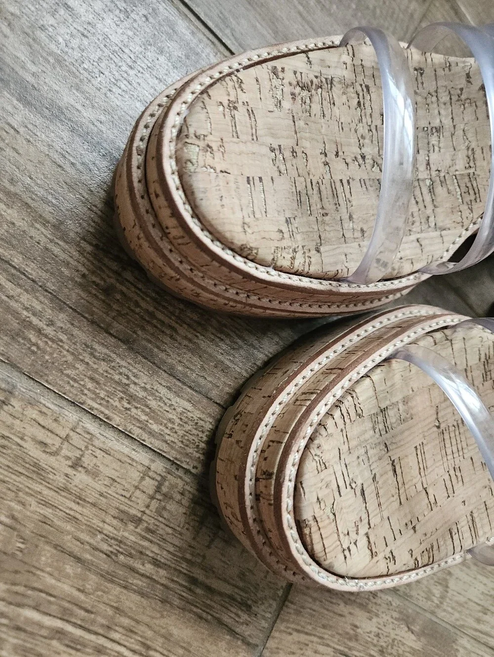 cult gaia sev cork platform clear straps, 39